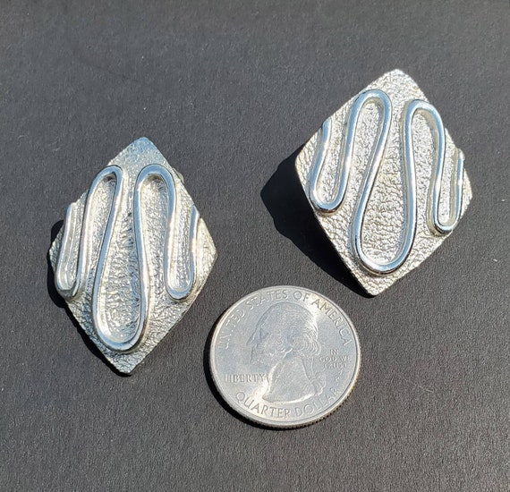 Sarah Coventry MCM Silver Tone Clip Earrings, Sil… - image 6