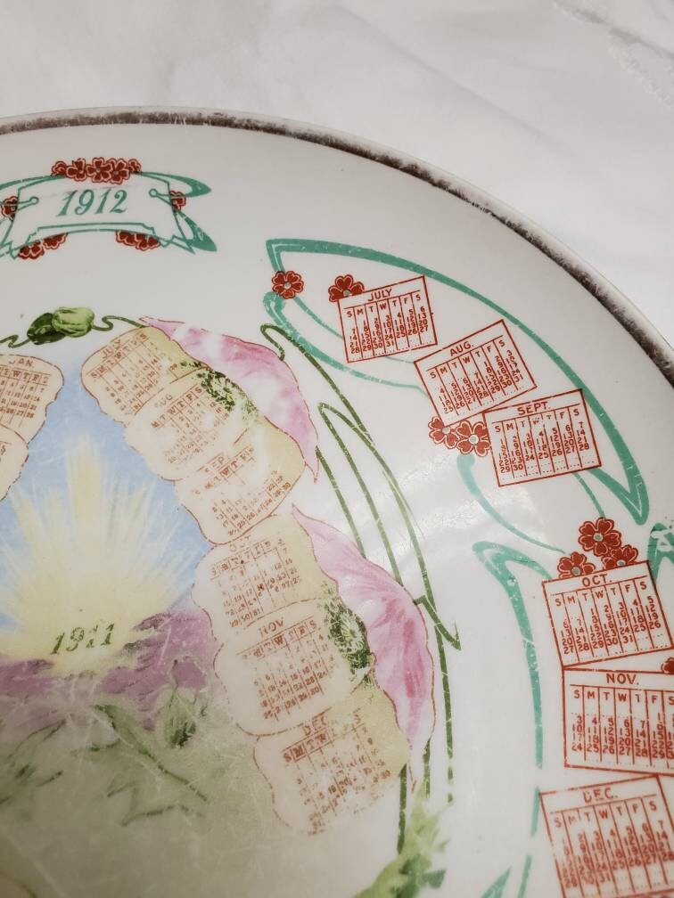 1912 年カレンダープレート、ミズーリ州アルバ、W.H. ギルバート、食料