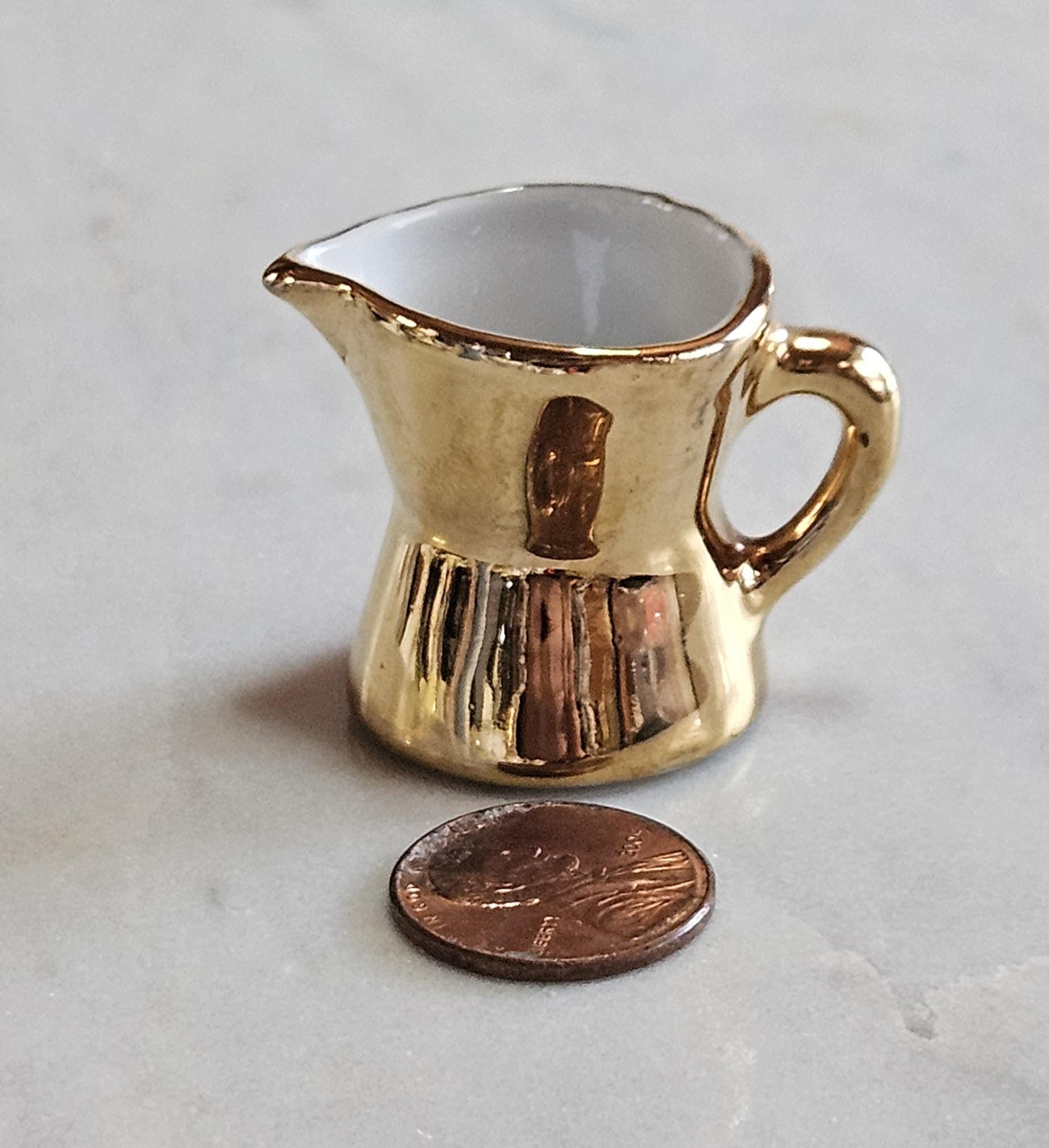 Mini Pitcher Bar Mini Pitchers, Set of 4, Gold, White, Floral, One Made in France - Etsy