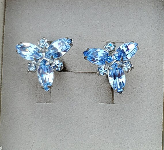 Cufflinks with Brilliant Blue Rhinestones,Silver … - image 2