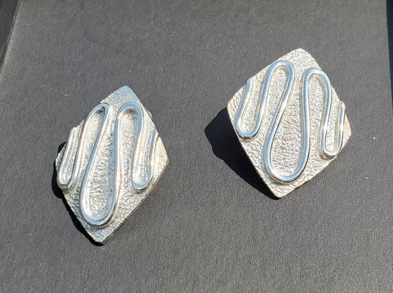 Sarah Coventry MCM Silver Tone Clip Earrings, Sil… - image 4