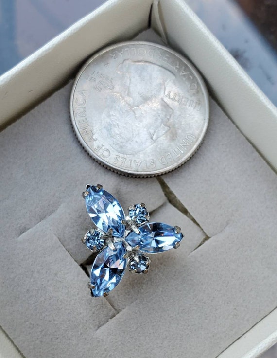 Cufflinks with Brilliant Blue Rhinestones,Silver … - image 4