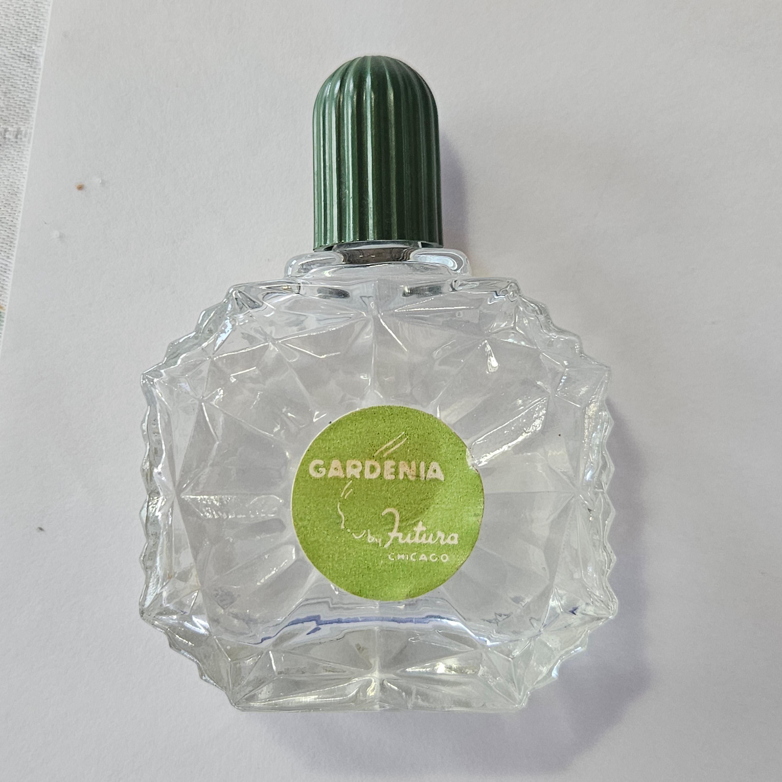 Vintage Gardenia Perfume Bottle with Bakelite? Cap, Empty
