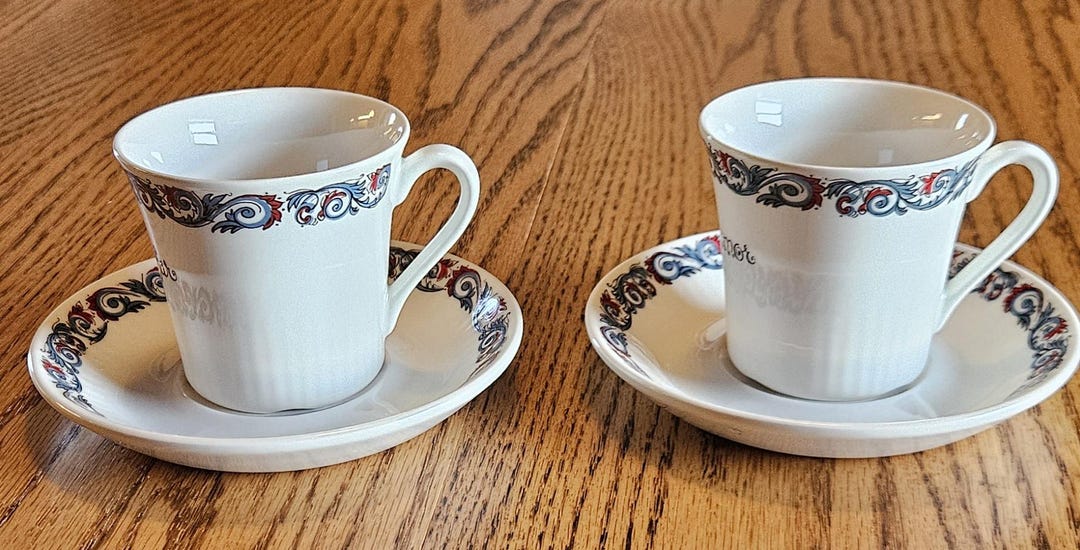 Figgjo Flint Grandma Grandpa Norway Cup and Saucer Set, Hardanger