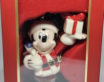 Lenox Disney Merry Mickey Mouse Holiday Christmas Ornament NIB, Half Price