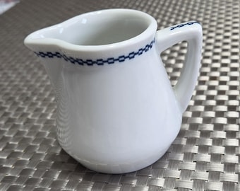 Jarra individual mini para crema Shenango, con borde a cuadros.