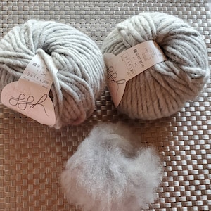 Winter Knitting Project, Hat or ?, Gray Wool & Polyester Yarn, Pom Included, New, Optional pattern included
