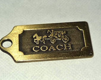 Coach Horse & Carriage Metal Bag Charm, Zipper Tab, Hang Pull, Gold Tone, Small