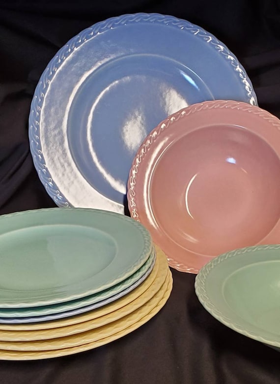 Native California Vernon Kilns 1940s Pastel Dinnerware With Etsy