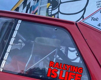 Rallying Is Life Sticker 30cm - Self adhesive sticker Rallying Is Life logo Design - 30cm wide