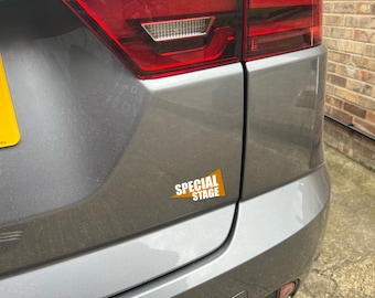 Special Stage Logo Sticker – Orange & White Rally Decal (Set of 4)