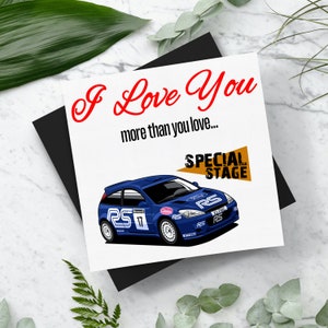 Te amo más que... Tarjeta del Día de la Madre con sobre - Tarjeta cuadrada (148 mm x 148 mm) - Special Stage Focus WRC - Tarjetas para el Día de la Madre - Regalos