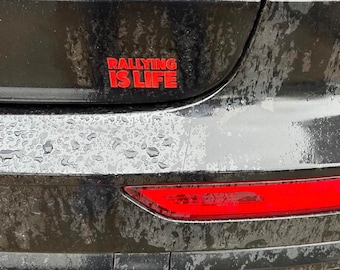 Rallying Is Life Mini Sticker x4 - Self adhesive stickers Rallying Is Life logo Design - 5cm wide