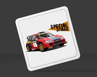 Special Stage Andy Burton Square Drinks Coaster x1 - Birthday Occasion Presents Gifts Presents House Warming