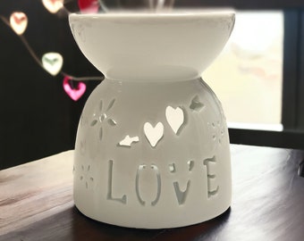 White Love Oil Burner, Oil Burner, Wax Melter