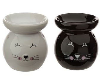 Ceramic Cat Wax Melt Burner, Ceramic  Cat Oil Burner, Oil Burner, Wax Melter