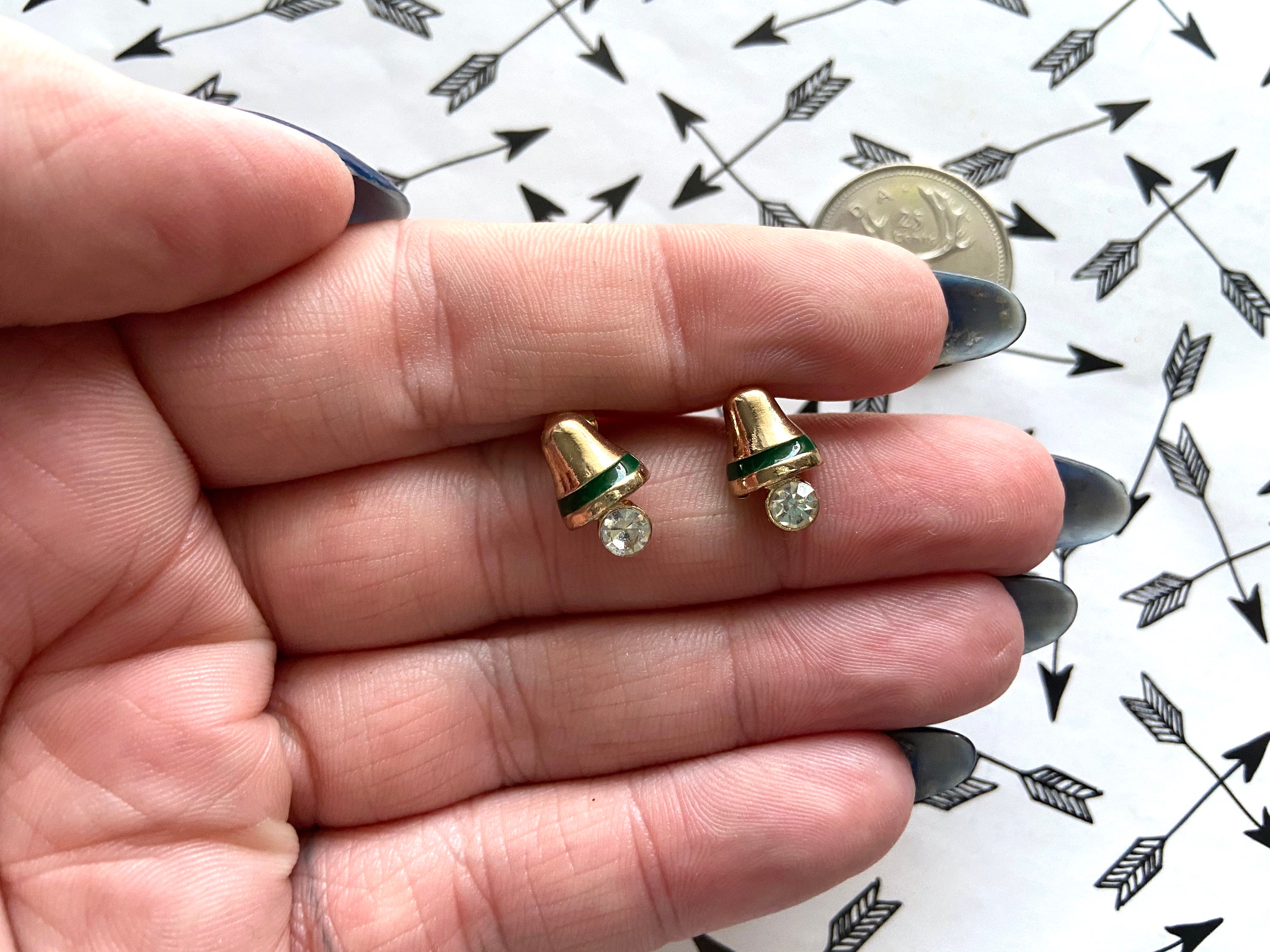 Christmas Bell Stud Earrings Etsy