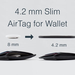 Super Thin Apple AirTag 4.2mm Slim Wallet Purse Credit Card Holder Tracking  Locator With Precision Finding and Replaceable Battery 