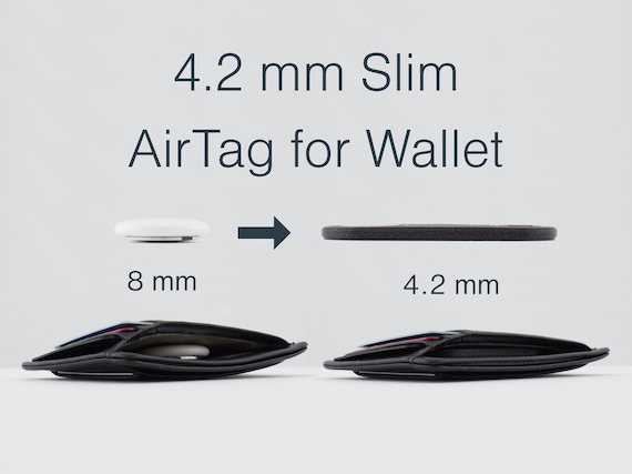 Super Thin Apple AirTag 4.2mm Slim Wallet Purse Credit Card Holder Tracking  Locator With Precision Finding and Replaceable Battery 