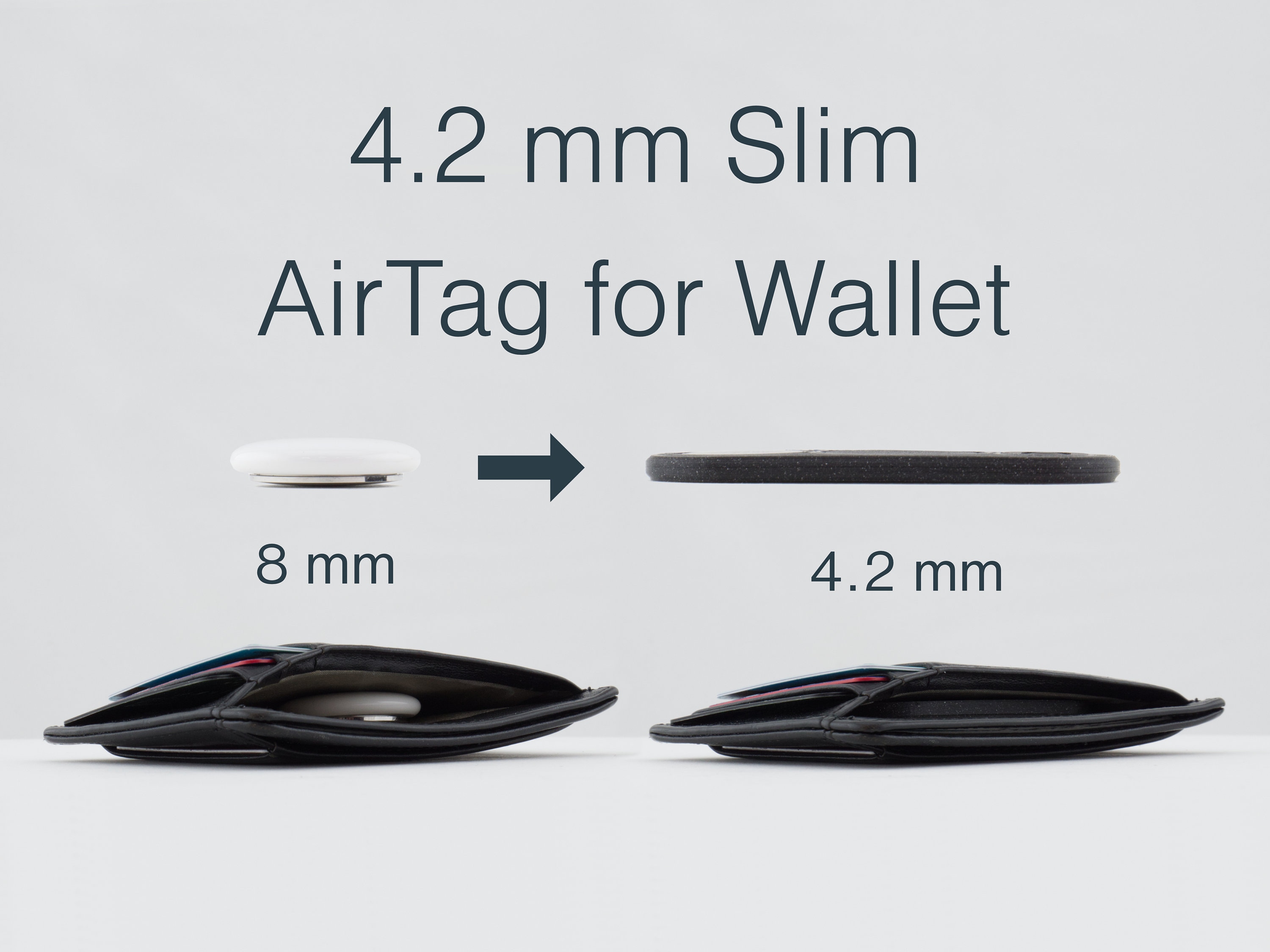 Super Thin Apple AirTag 4.2mm Slim Wallet Purse Credit Card Holder Tracking  Locator Avec recherche de précision et batterie remplaçable -  France