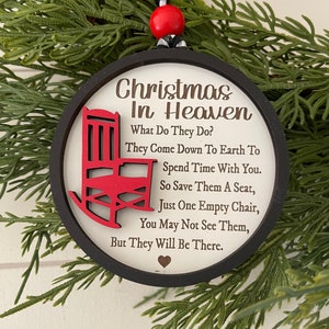 Christmas in Heaven ornament / lost love one reminder / Christmas ornament / Christmas decor