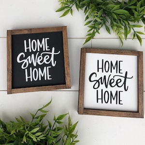 Home Sweet Home wooden sign / mini sign / tiered tray sign / entryway sign / gallery wall decor / housewarming gift