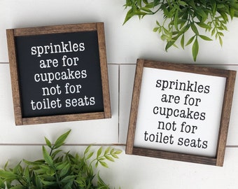 Sprinkles are for cupcakes wooden sign / bathroom sign / funny sign / boys bathroom / mini sign / kids bathroom / guest bathroom / farmhouse