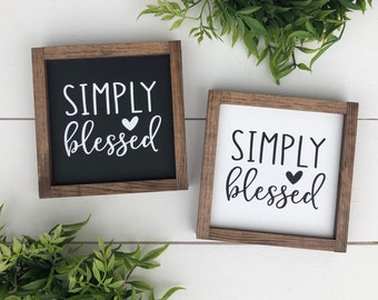 Simply Blessed sign / wooden sign
