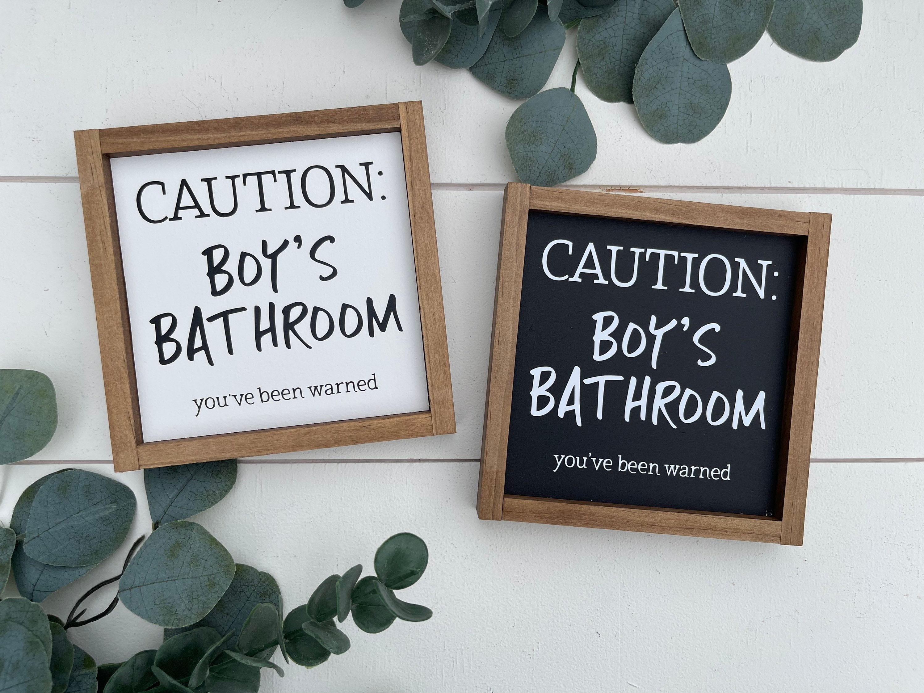 Caution Boys Bathroom Wooden Sign / Bathroom Sign / Funny Sign - Etsy