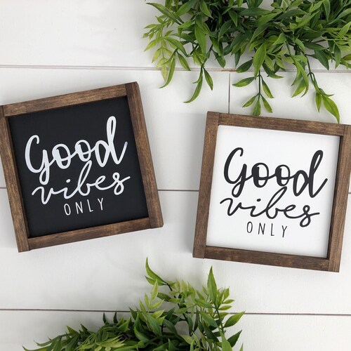 Good vibes only wooden sign / mini sign / tiered tray sign / office decor / dorm decor / farmhouse decor / entryway decor / classroom decor