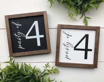 Party of number sign / farmhouse wood sign