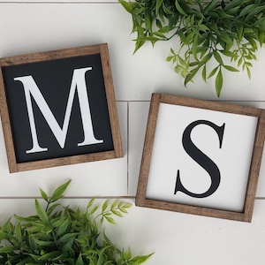 Monogram wooden sign / mini sign / tiered tray sign / gallery wall  / bedroom sign / farmhouse sign / entryway sign / housewarming / wedding