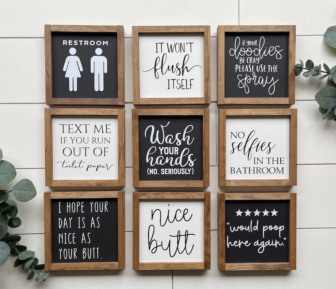 Bathroom Sign / Bathroom Wall Decor / Funny Bathroom / Would Poop