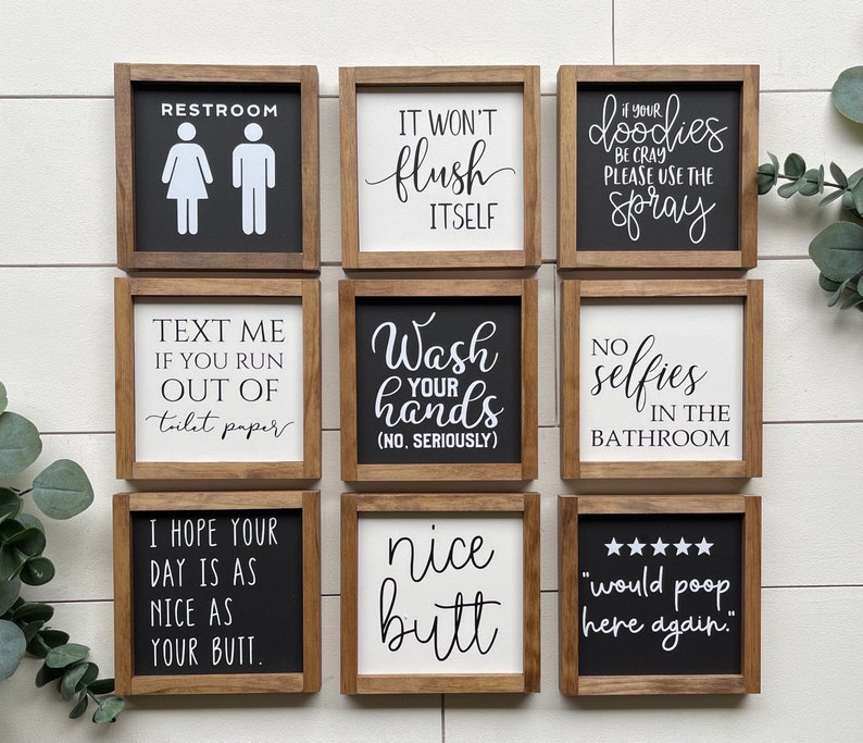 Bathroom Sign / Bathroom Wall Decor / Funny Bathroom / Would - Etsy