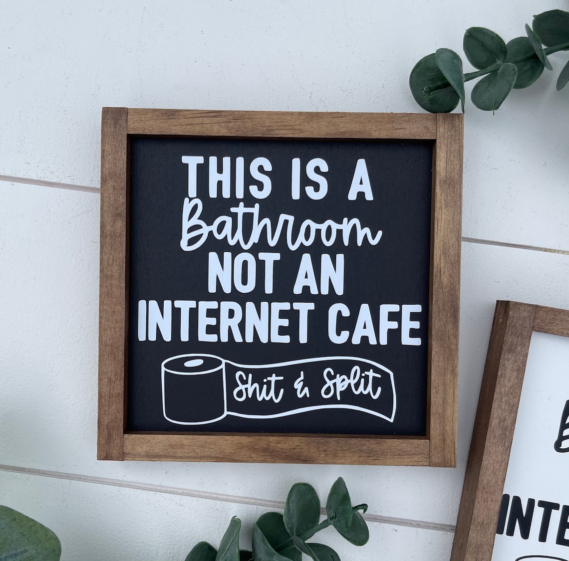 This is a Bathroom Not an Internet Cafe Sign / Bathroom Sign / - Etsy