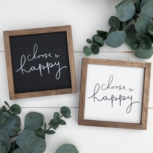 Choose happy wooden sign / mini sign / tiered tray sign / office decor / dorm decor / home decor / gallery wall decor / housewarming gift