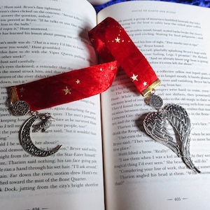 Crescent City, House of Earth and Blood, Sarah J Maas, handmade bookmark, velvet bookmark, fabric bookmark, bookish gift, witchcore