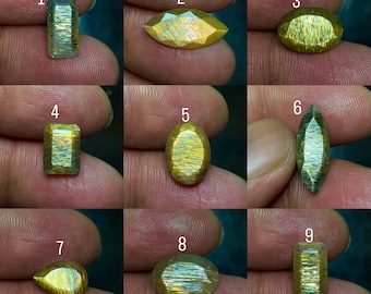 Natural Rainbow Lattice Sunstone Faceted Cabochon – Colorful Flash Sunstone Loose Gemstone – Collector Stone – Jewelry Making Gemstone