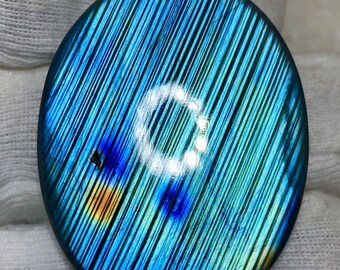 Cabochon en labradorite || Pierre à cabochon labradorite naturelle de couleur bleue || taille = 43x33x6 mm || carats=86,10 ||