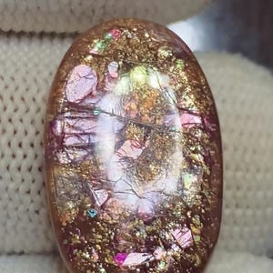 Natural Iolite Sunstone Cabochon 15.75 Ct – Purple Glitter Galaxy Gemstone –22x13x5 mm Sparkly Loose Stone for Jewelry Making –