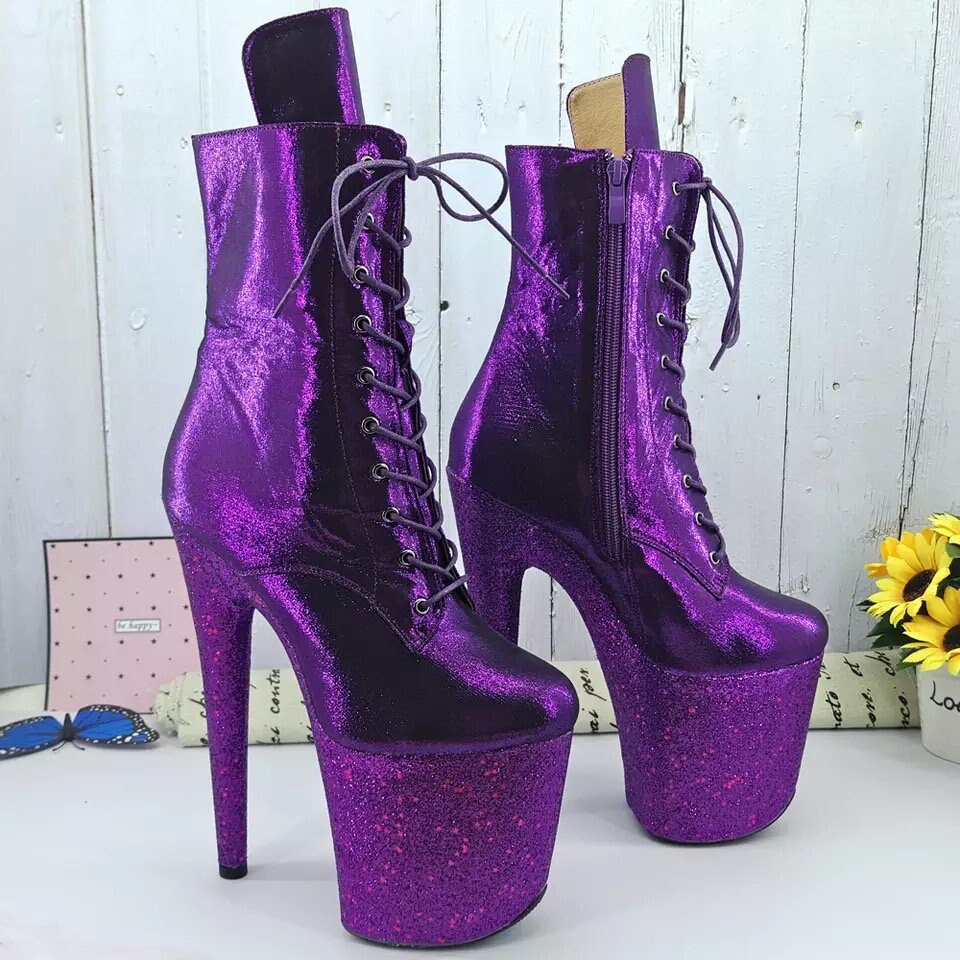 Purple stripper shoes Clearance