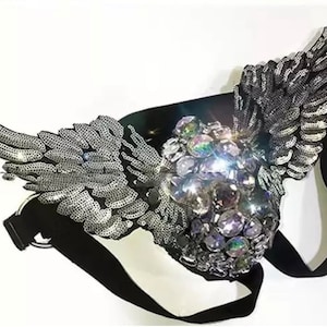 Handmade Glitter Stripper Outfit Men, Men Stripper Costume, 2 Pieces