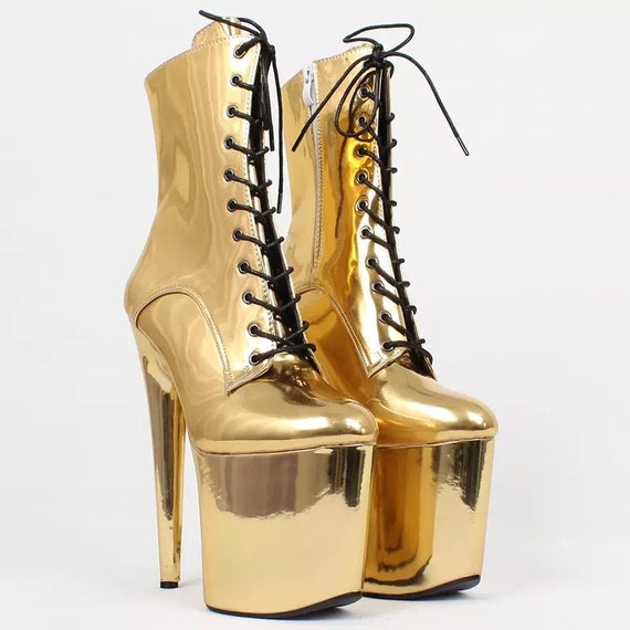 yellow stripper heels