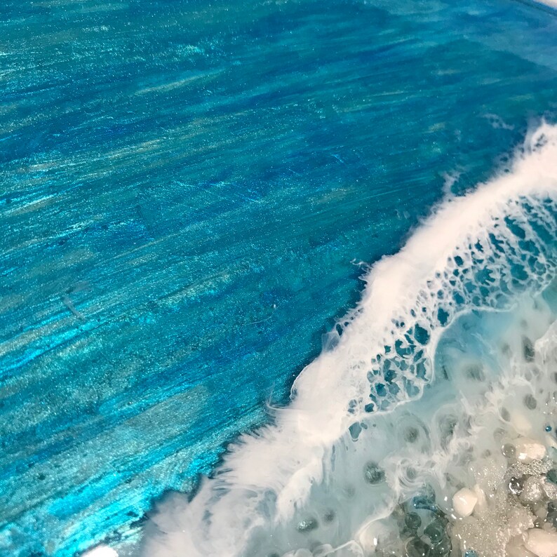 Resin Beach Art Framed/Glass Art/Beach House Decor/Epoxy Etsy