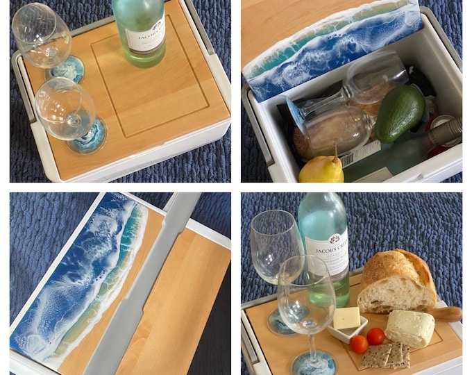 Picnic Cooler/wine & Cheese Table/portable Picnic Table/cheeseboard