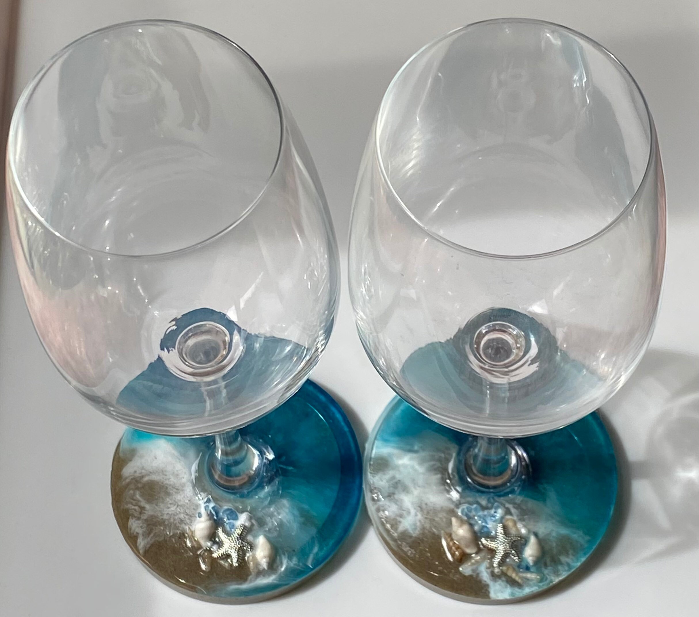 Resin Glasses/resin Art/ocean Glasses/beach Glasses/wine Etsy Australia