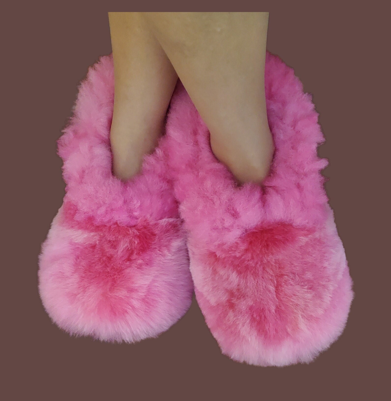 Shelovet Fuchsia Women's Fur Slippers Pink