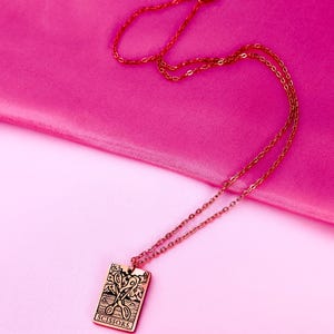 Schaar tarotkaartketting – roségouden lesbische sieraden, sapphic WLW-cadeau, roestvrijstalen dijkhanger, accessoire Queer Pride