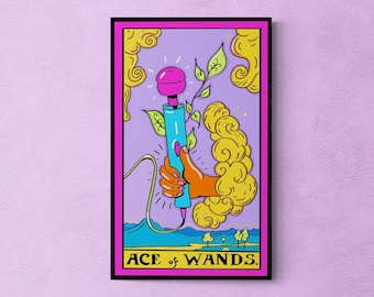 Ace of Wands Tarot Card Print: Feminist Sex-positive Art - Etsy