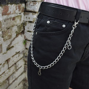 Cadena para jeans con dijes de símbolos no binarios / Cadena para cinturón transgénero, cadena para pantalones, cadena para billetera de orgullo trans, cadena LGBTQ+